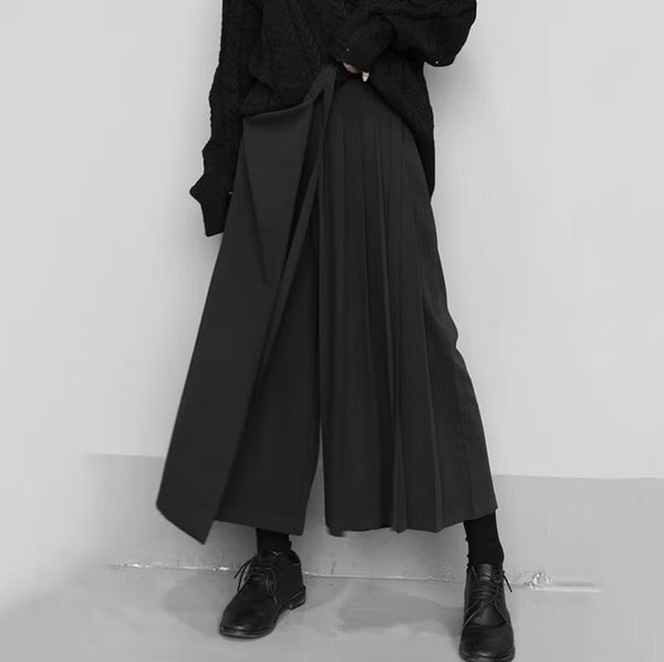 アシンメトリープリーツ袴パンツ /ユニセックス ・メンズ モレビー|モード系ファッションブランド